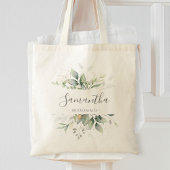 Eucalyptus Greenery Gold Leaves Elegant Bridesmaid Tote Bag