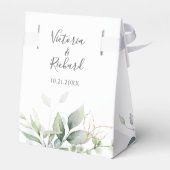 Eucalyptus Greenery Gold Leaves Elegant Wedding Bedankdoosjes (Achterkant)