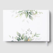 Eucalyptus Greenery Gold Leaves Elegant Wedding Gastenboek (Achterkant)
