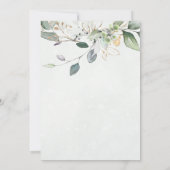 Eucalyptus Greenery Gold Leaves Elegant Wedding Kaart (Achterkant)