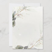 Eucalyptus Greenery Gold Leaves Elegant Wedding Kaart (Achterkant)