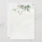 Eucalyptus Greenery Gold Leaves Elegant Wedding Kaart (Achterkant)
