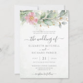 Eucalyptus Greenery Gold Leaves Elegant Wedding Kaart (Voorkant)