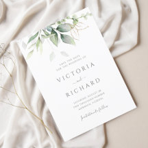 Eucalyptus Greenery Gold Leaves Elegant Wedding