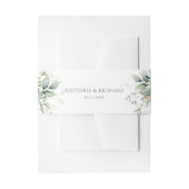 Eucalyptus Greenery Gold Leaves Elegant Wedding Uitnodigingen Wikkel (Voorkant Voorbeeld)