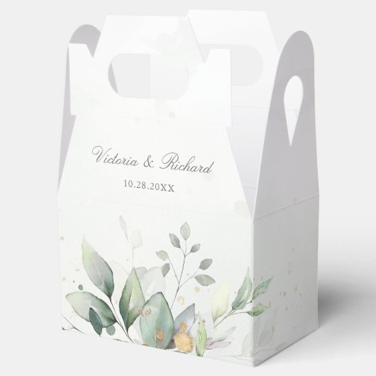 Eucalyptus Greenery Gold Leaves Hartelijk dank Bedankdoosjes (Geopend)