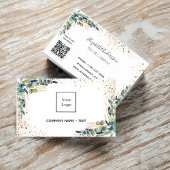 Eucalyptus greenery gold logo QR code Visitekaartje