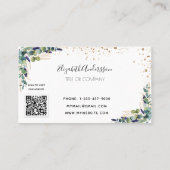 Eucalyptus greenery gold logo QR code Visitekaartje (Achterkant)