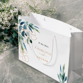 Eucalyptus greenery gold monogram bruiloft groot cadeauzakje