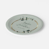 Eucalyptus Greenery Gold Sage Personalized Weddens Papieren Bordje (Gekanteld)