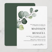 Eucalyptus Greenery Gold Splatter Wedding Kaart (Voorkant / Achterkant)