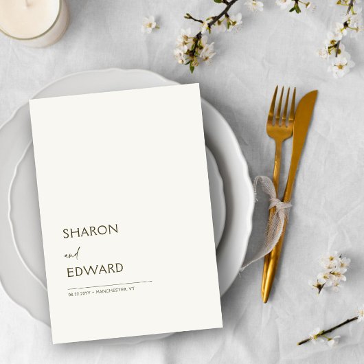 Eucalyptus Greenery & Gold Trouwtafel Menu Kaart