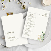 Eucalyptus Greenery & Gold Trouwtafel Menu Kaart