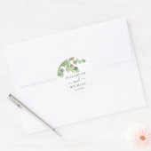 Eucalyptus Greenery Gold Waterverf Wedding Ronde Sticker (Envelop)