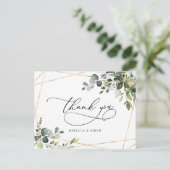 Eucalyptus Greenery Gold Weddenschap Hartelijk dan Briefkaart (Staand voorkant)