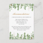 Eucalyptus Greenery Gold Wedding Accommodations Informatiekaartje (Voorkant)