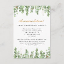 Eucalyptus Greenery Gold Wedding Accommodations