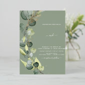Eucalyptus Greenery Gold Wedding Folie Uitnodiging (Staand Voorkant)