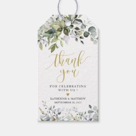 Eucalyptus Greenery Gold Wedding Gift Label Cadeaulabel