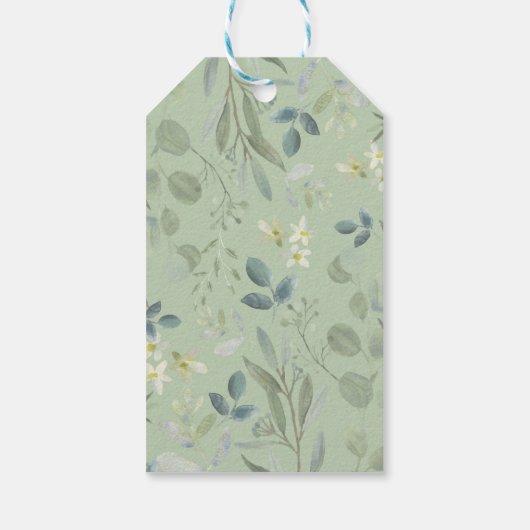 Eucalyptus Greenery Gold Wedding Party Favors Cadeaulabel (Achterkant)