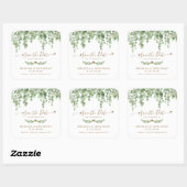 Eucalyptus Greenery Gold Wedding Save the Date Vierkante Sticker (Vel)
