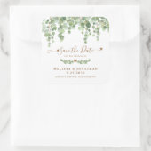 Eucalyptus Greenery Gold Wedding Save the Date Vierkante Sticker (Tas)