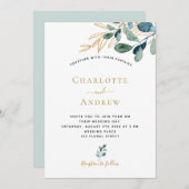 Eucalyptus greenery goudbruine bruiloft (Voorkant / Achterkant)