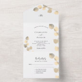 Eucalyptus greenery gouden bruiloft all in one uitnodiging (Binnen)