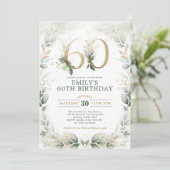 Eucalyptus Greenery Gouden Tuin 60ste Verjaardag Kaart (Staand voorkant)