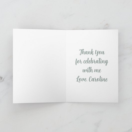 Eucalyptus Greenery Graduation Party Bedankkaart (Binnen)