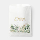 Eucalyptus Greenery Groene Blad & Goud Baby shower Bedankzakje (Voorkant)
