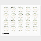 Eucalyptus Greenery Groene Blad & Goud Baby shower Ronde Sticker (Vel)