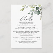 Eucalyptus Greenery Guest Information Details Card Kaart (Voorkant)