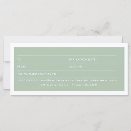 Eucalyptus Greenery Gum Bloesems Cadeaubon (Achterkant)