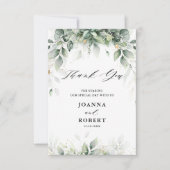 Eucalyptus Greenery Gum Botanical Rustic Wedding Bedankkaart (Voorkant)
