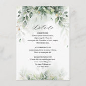 Eucalyptus Greenery Gum Botanical Rustic Wedding Informatiekaartje (Voorkant)