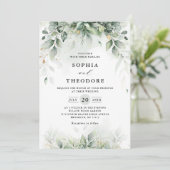 Eucalyptus Greenery Gum Botanical Rustic Wedding Kaart (Staand voorkant)