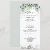Eucalyptus Greenery Gum Botanical Rustic Wedding Menu (Voorkant / Achterkant)