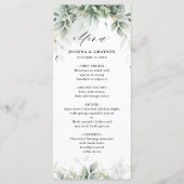 Eucalyptus Greenery Gum Botanical Rustic Wedding Menu (Voorkant)