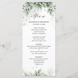 Eucalyptus Greenery Gum Botanical Rustic Wedding Menu