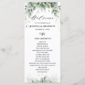 Eucalyptus Greenery Gum Botanical Rustic Wedding Programmakaart (Voorkant)
