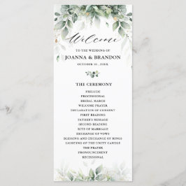 Eucalyptus Greenery Gum Botanical Rustic Wedding Programmakaart