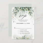 Eucalyptus Greenery Gum Botanical Rustic Wedding RSVP Kaartje (Voorkant / Achterkant)
