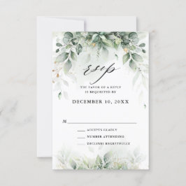 Eucalyptus Greenery Gum Botanical Rustic Wedding RSVP Kaartje