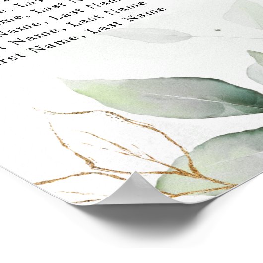 Eucalyptus Greenery Gum Botanical Seating Chart Poster (Hoek)