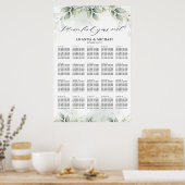 Eucalyptus Greenery Gum Botanical Seating Chart Poster (Keuken)