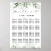 Eucalyptus Greenery Gum Botanical Seating Chart Poster (Voorkant)
