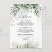 Eucalyptus Greenery Gum Botanical Wedding Details Informatiekaartje (Voorkant)
