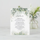 Eucalyptus Greenery Gum Botanical Wedding Details Informatiekaartje (Staand voorkant)