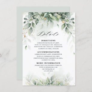 Eucalyptus Greenery Gum Botanical Wedding Details Informatiekaartje